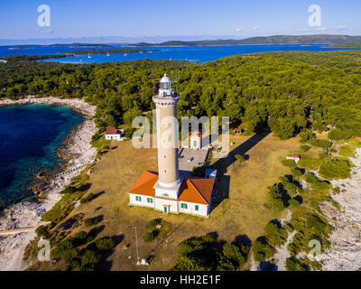 Ligthouse Veli Rat, Insel Dugi Otok, Kroatien Stockfoto