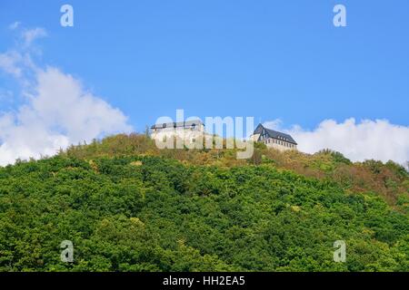 Schloss Waldeck, Blick aus dem Edersee Stockfoto