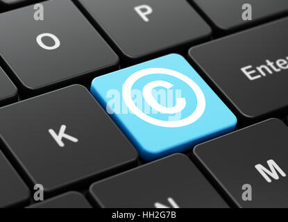 Begriff: Copyright auf Computer Tastatur Hintergrund Stockfoto