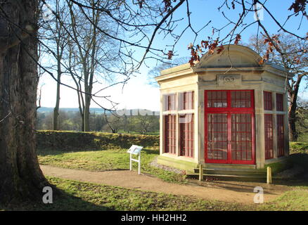 Ehemalige Spiel Speisekammer aktiviert Landschaft Interpretationszentrum Chatsworth Anwesen, Peak District National Park, Derbyshire UK Stockfoto