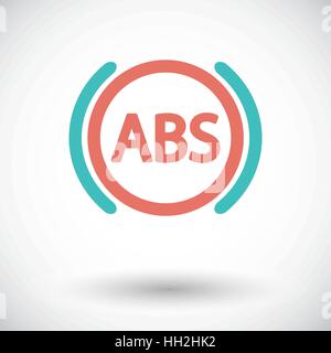 ABS. Single flache Symbol auf weißem Hintergrund. Vektor-Illustration. Stock Vektor