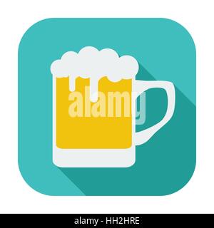 Bier. Einzelne flache Farbe Symbol. Vektor-Illustration. Stock Vektor