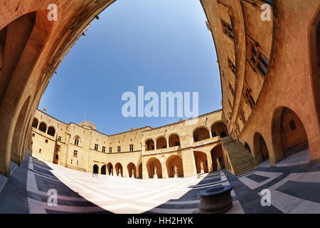 Der Palast des Großmeisters Hof, Rhodos Stockfoto