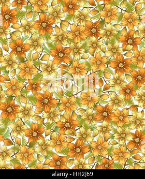 Vektor-Illustration. Nahtlose Blumenmuster Stock Vektor