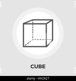 Geometrischen Würfels Symbol Vektor. Flach-Symbol auf dem weißen Hintergrund isoliert. Editierbare EPS-Datei. Vektor-Illustration. Stock Vektor