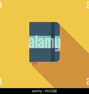 Papier-Notizbuch-Symbol. Flache Vektor zugehörige Symbol mit langen Schatten für Web und mobile Anwendungen. Es ist einsetzbar als - Logo, Symbol, Piktogramm, Infografik Stock Vektor