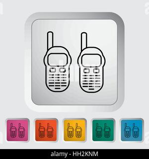 Tragbares Radio. Übersicht-Symbol auf die Schaltfläche. Vektor-Illustration. Stock Vektor