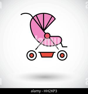 Kinderwagen-Symbol. Flache Vektor zugehörige Symbol für Web und mobile Anwendungen. Es kann als - Logo, Symbol, Piktogramm, Infografik-Element verwendet werden. Vektor-Illustrati Stock Vektor