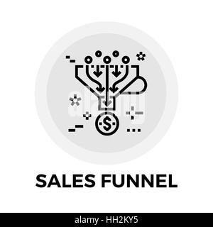 Sales Funnel Symbol Vektor. Flach-Symbol auf dem weißen Hintergrund isoliert. Editierbare EPS-Datei. Vektor-Illustration. Stock Vektor