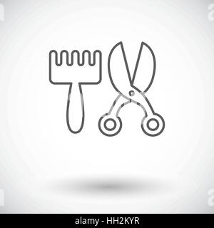 Schere und Kamm Symbol Vektor. Flach-Symbol auf dem weißen Hintergrund isoliert. Editierbare EPS-Datei. Vektor-Illustration. Stock Vektor