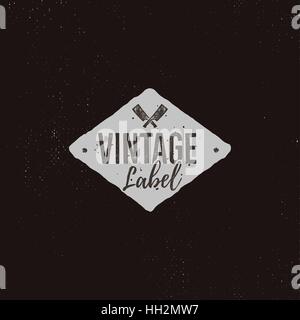 Vintage handcrafted Etikettendesign. Buchdruck-Effekt mit Typografie-Elementen und Steak-Messer schneidet. Vektor auf Retro-Hintergrund isoliert. Stock Vektor