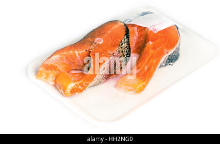 gepackte Regenbogen Lachs Fleisch Stockfoto