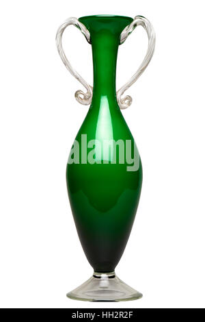 Vintage und Retro-Stil Kristallvase, isoliert auf weiss mit Beschneidungspfad Stockfoto