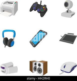 Elektronische Gadget Icons Set, Cartoon-Stil Stock Vektor