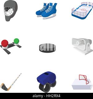 Kanadische Eishockey Icons Set, Cartoon-Stil Stock Vektor