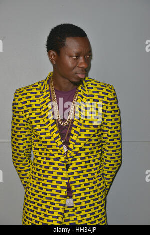 Miami, Florida, USA. 14. Januar 2017. Schauspieler/Comedian Michael Blackson backstage bei der Miami Festival der lacht über James L Knight Center am 14. Januar 2017 in Miami, Floridaorida. Bildnachweis: Mpi10/Medien Punch/Alamy Live-Nachrichten Stockfoto