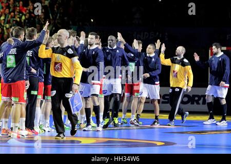 Parc Exposition Xxl, Nantes, Frankreich. 15. Januar 2017. Kredit-25. World Handball WM Frankreich gegen Norway.Team Frankreich: Laurent Lairys/Agence Locevaphotos/Alamy Live-Nachrichten Stockfoto