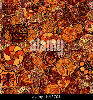 Hand gezeichnet chaotischen Vektor ethnischen nahtlose Muster Stock Vektor