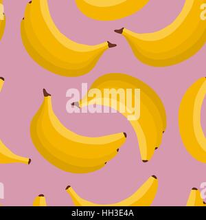 Nahtlose Hintergrund von exotischen Früchten Bananen. Vektor-illustration Stock Vektor