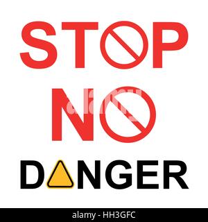 Generelles Verbot, Verbotene Zeichen in Worten zu stoppen, nicht und Gefahr. Vektor-Illustration. Leere Vorlage roter Kreis isoliert auf weiss. Yo einsetzbar Stock Vektor
