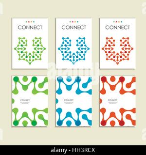 Abstrakt verbinden Abbildung auf Broschüre Vorlage Stock Vektor
