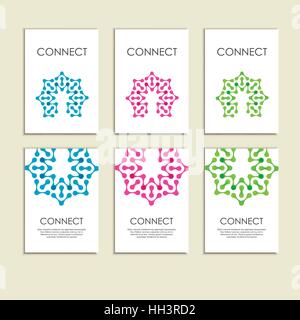 Abstrakt verbinden Abbildung auf Broschüre Vorlage Stock Vektor