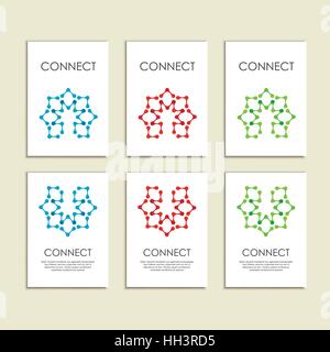 Abstrakt verbinden Abbildung auf Broschüre Vorlage Stock Vektor