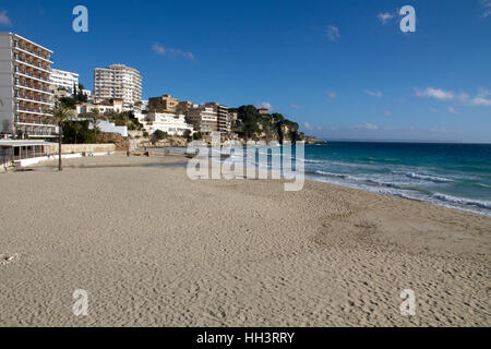 Mallorca Strand Winter Cala Mayor Himmel Meerwasser Stockfoto