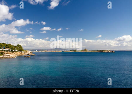 Mallorca Panoramablick aufs Meer Wasser Himmel Winter Meer south west saubere Küste Balearen Spanien Stockfoto