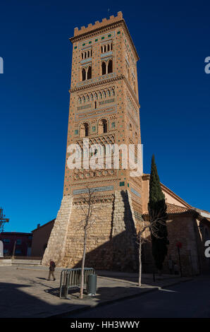 San Martin Tower im Mudejar-Stil ist ein UNESCO-Weltkulturerbe, Teruel, Spanien Stockfoto