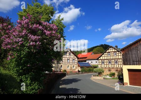 traditionelle fränkische Rahmen beherbergt Schimmendorf, Gemeinde Mainleus, Landkreis Kulmbach, Upper Franconia, Bayern, Deutschland Stockfoto