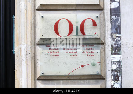 Der OIE (World Organisation for Animal Health)-Hauptsitz in Paris, Frankreich. Stockfoto