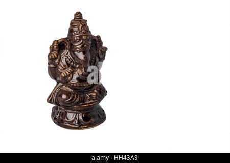 Hindu-Gott Lord Ganesha in isolierten weißen Hintergrund Stockfoto