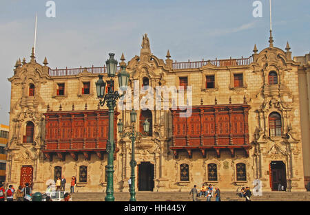 Arzobispo Palace Plaza Mayor, Lima, Peru Stockfoto
