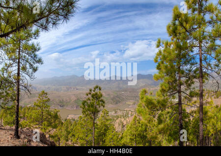 Zentralen Gran Canaria, Naturpark Pilancones in der Gemeinde San Bartolome de Tirajana, Aussicht auf den Stausee von Chira Stockfoto