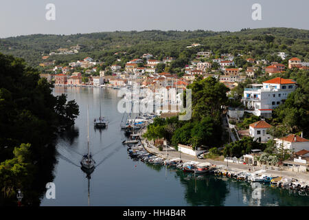 Hafen von Gaios Stadt, Paxos, Ionische Inseln, griechische Inseln, Griechenland, Europa Stockfoto