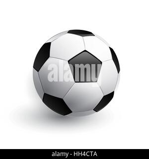 Fußball. Fußball-Ball. Realistische Fußball isoliert auf weiss. Vektor Stock Vektor