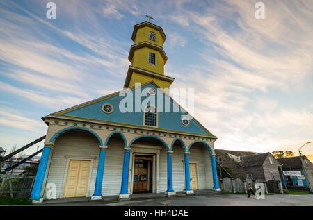 Große Insel Chiloé. Die Seen, Chile. kirche. Kirchen von chiloe Stockfoto