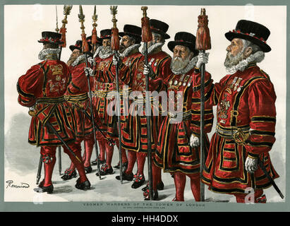 Yeomen Warders of the Tower of London. Stockfoto