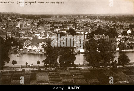 Kingston-upon-Thames - Blick aus dem Flugzeug Stockfoto