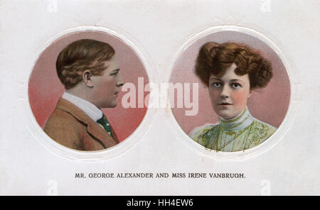 Sir George Alexander (1858 – 1918)-Theater-Schauspieler, Theaterproduzent und Theaterdirektor und Dame Irene Vanbrugh (1872 – 1949) - Englisch englische Schauspielerin. Stockfoto