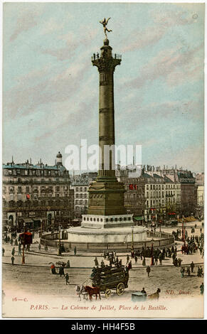 Die Juli-Säule, Place de la Bastille, Frankreich Stockfoto