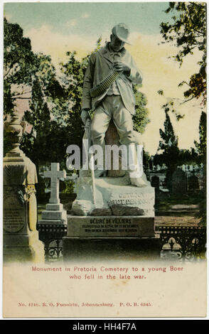 Denkmal für den jungen Burschen - Pretoria Friedhof, Südafrika Stockfoto