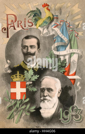 Präsident Emile Francois Loubet und König Victor Emmanuel III Stockfoto