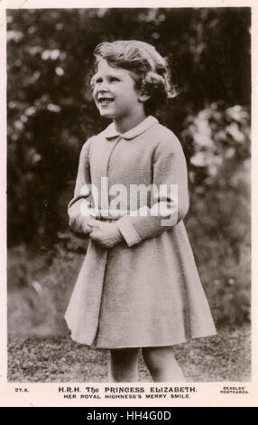 Prinzessin Elizabeth (später Königin Elizabeth II) (1926-) - Lächeln Stockfoto