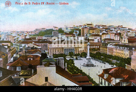 Rossio-Platz, Lissabon, Portugal (Praca de D. Pedro IV) Stockfoto