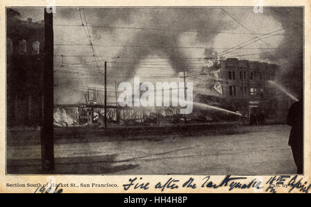 Feuer nach dem Erdbeben - San Francisco Stockfoto