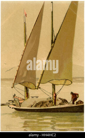 Segelschiff - Lac Leman, Schweiz Stockfoto