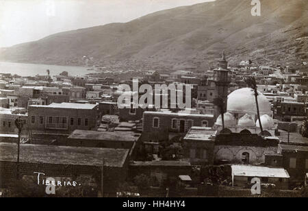 Blick auf die Stadt Tiberias, See Genezareth, Israel Stockfoto