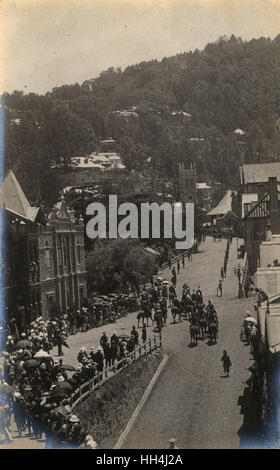 Britische Truppen auf Parade, Simla, Himachal Pradesh, Indien Stockfoto